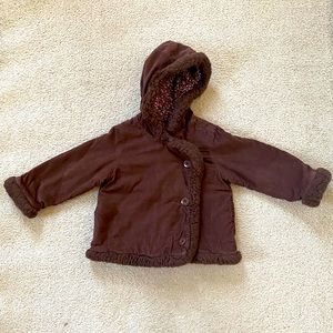 Baby Gap Girls Brown winter coat jacket hood